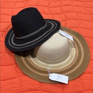 Time & Tru 2 Sun hats Bundle 
NWT 
1 tan 15.5 “
1 black 13”